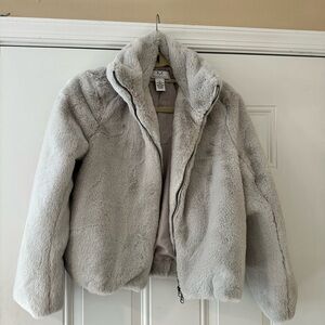 Gray Faux Fur Jacket